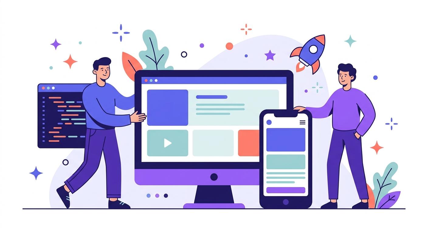 Custom Web & Mobile Development illustration