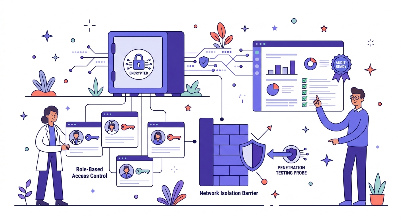 Healthcare Data Security & Compliance illustration